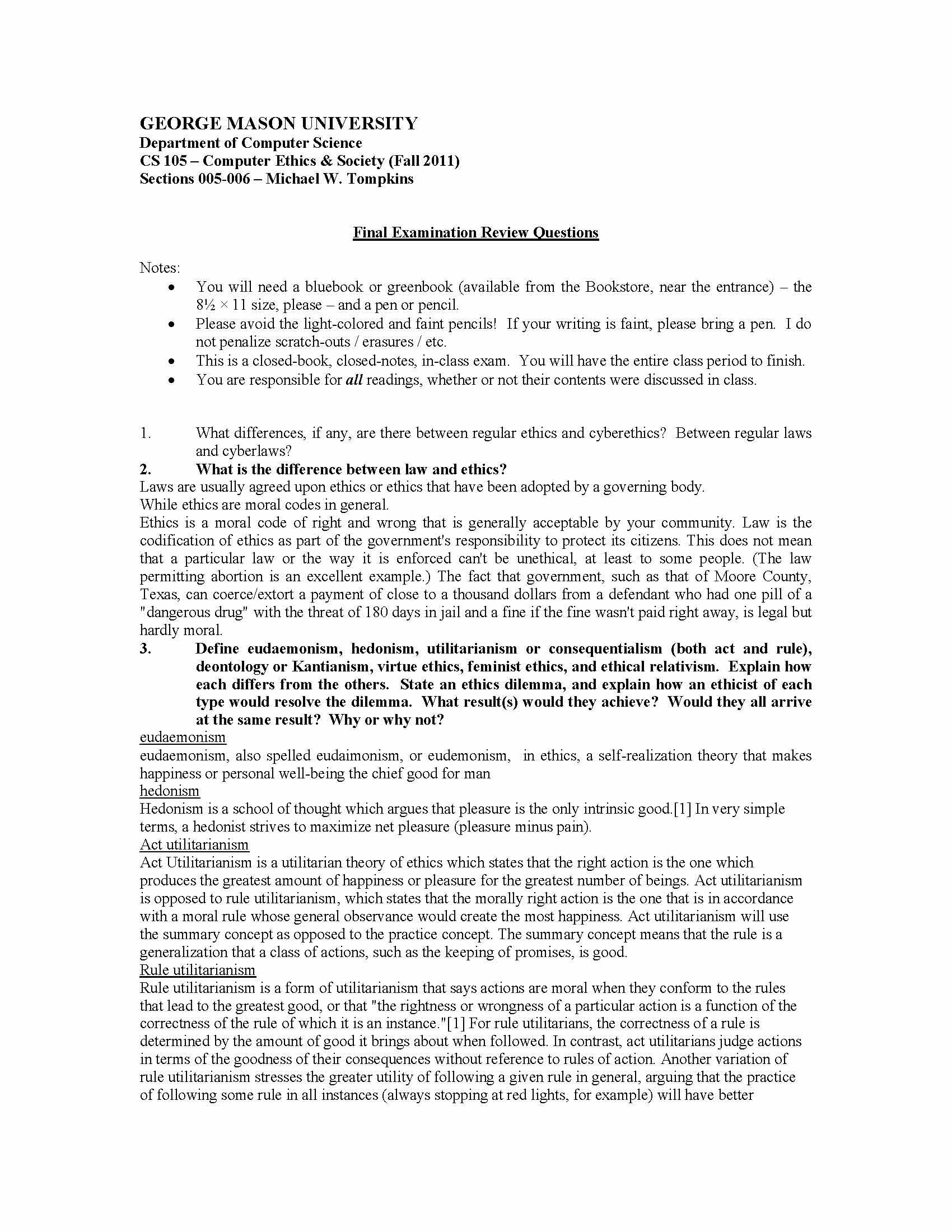 Computer Ethics and Society