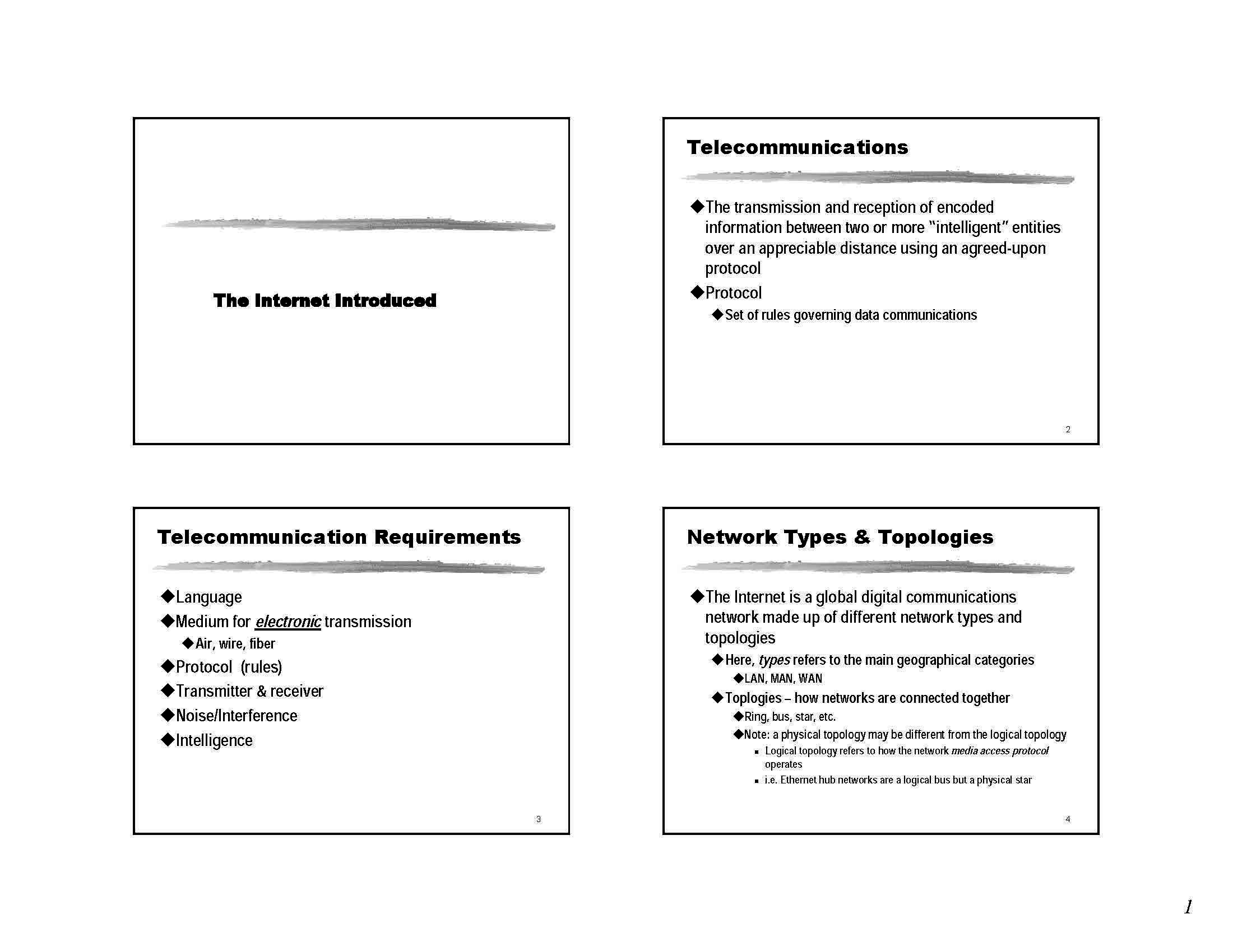 Comm Networks & the Internet