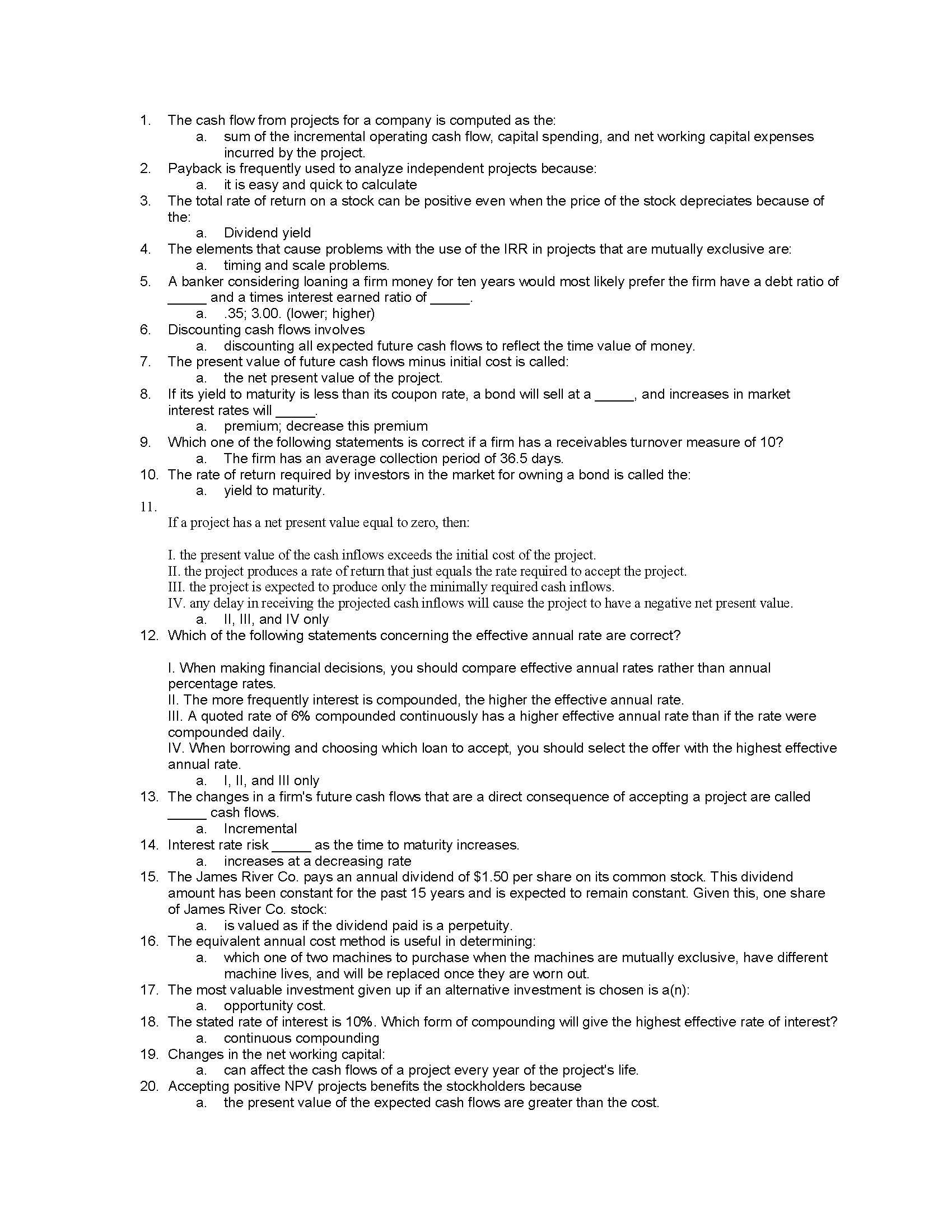 Intermediate Corporate Finance
