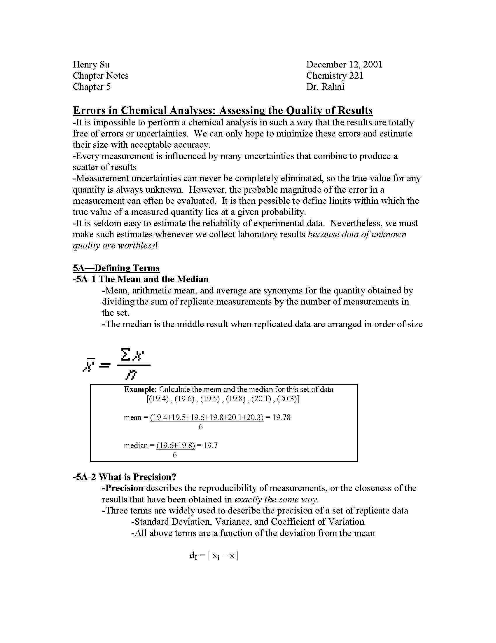 Analytical Methods and Techniques