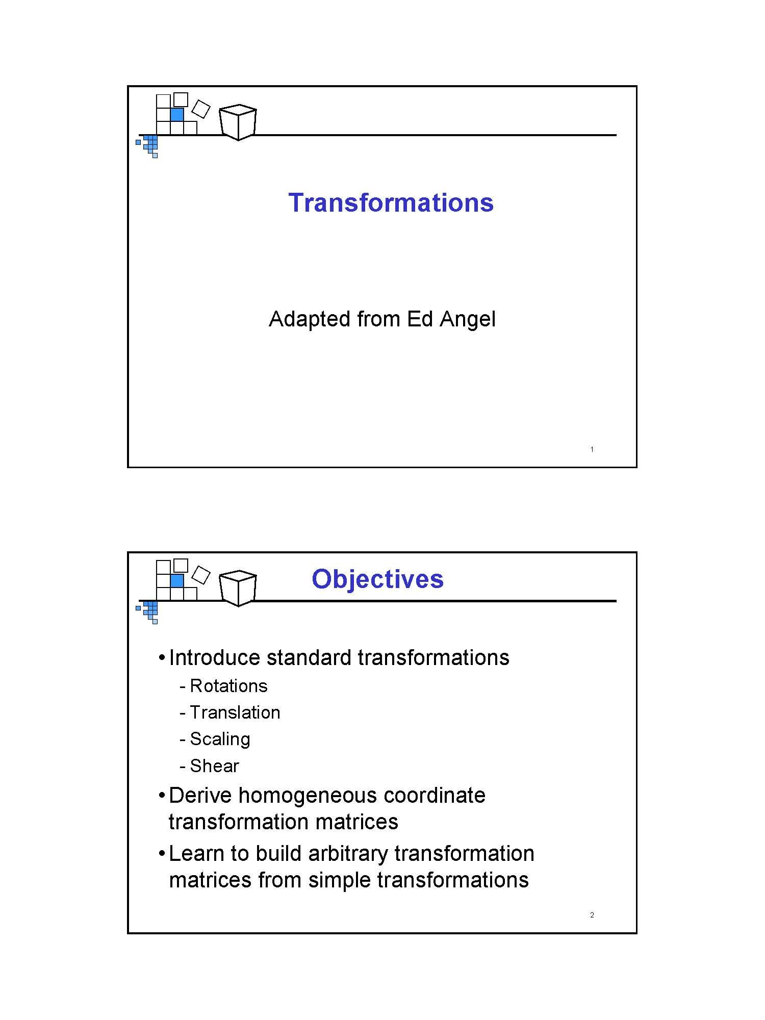 INTRODUCTION TO COMPUTER GRAPHICS