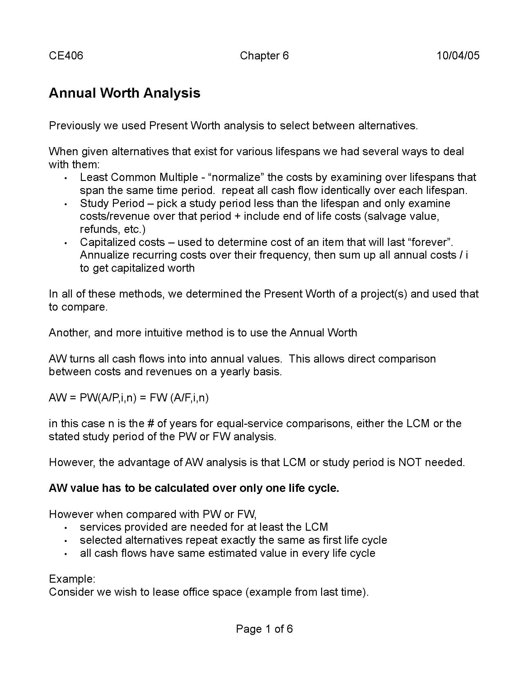 Cost Engineering and Analysis