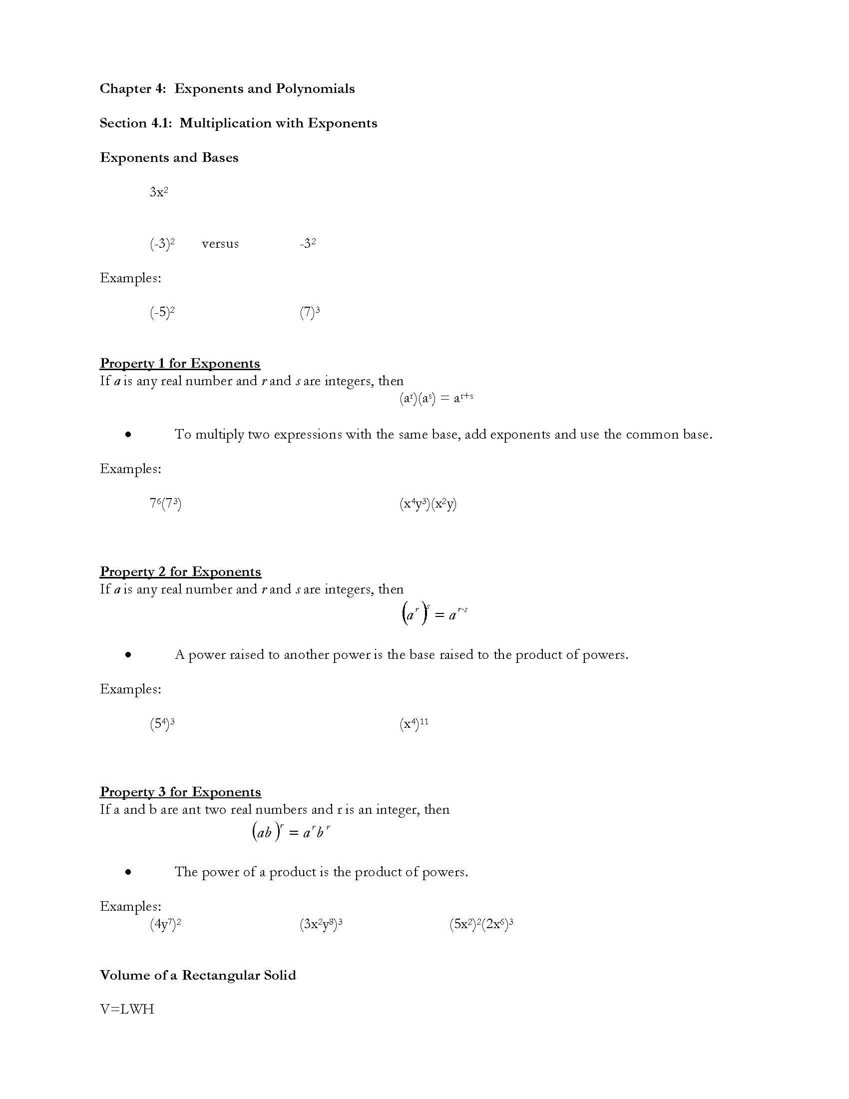 Developmental Algebra I Lab