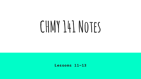 Notes on Lessons 11-13