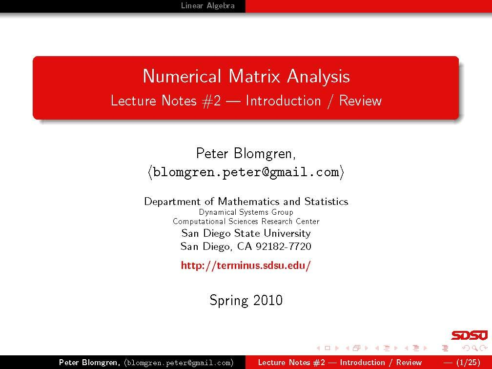 NUMERICALMATRIXANALYSIS