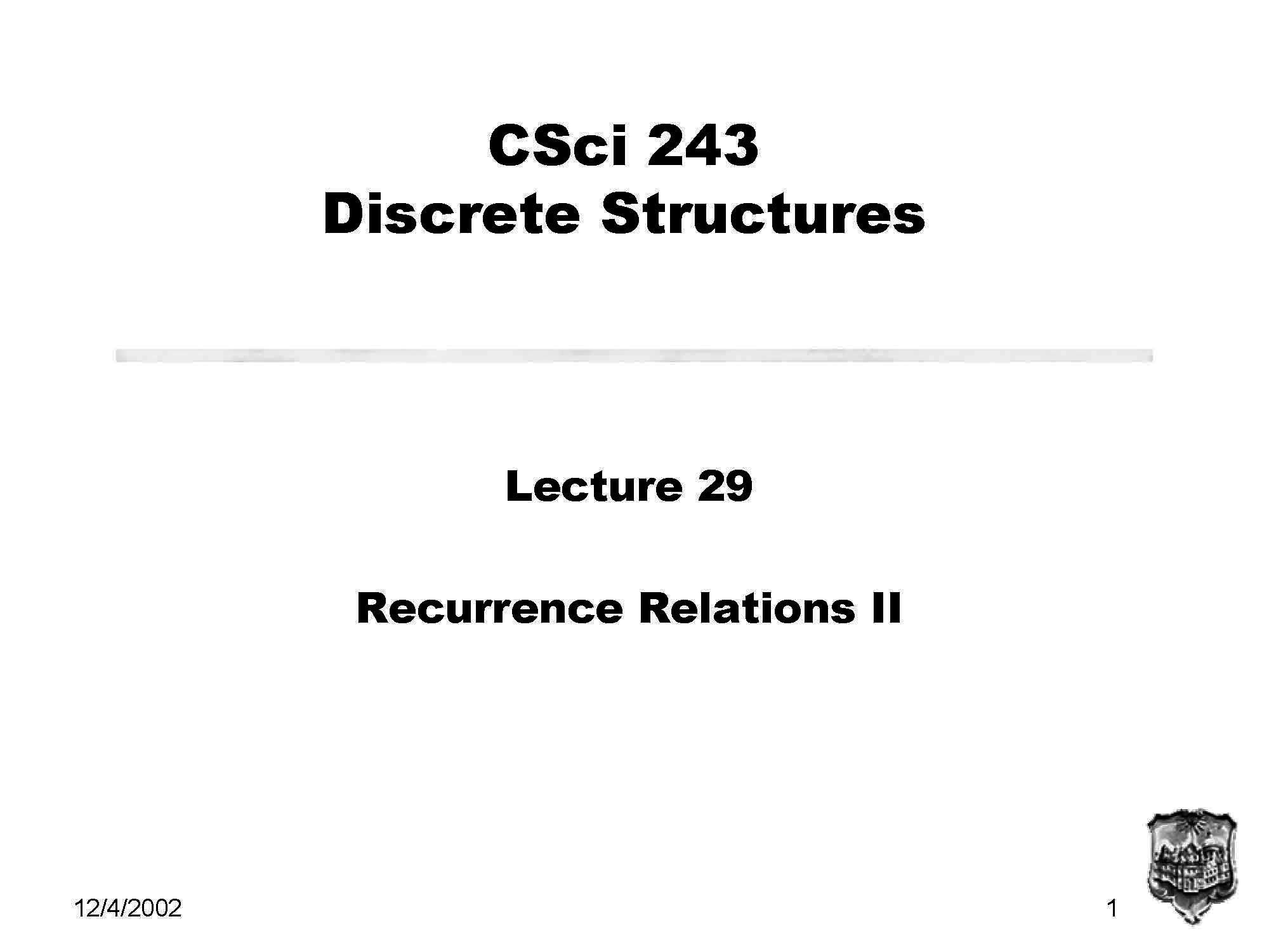 Discrete Structures of CSCI