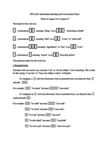 Notes for the Week of August 24 to August 27