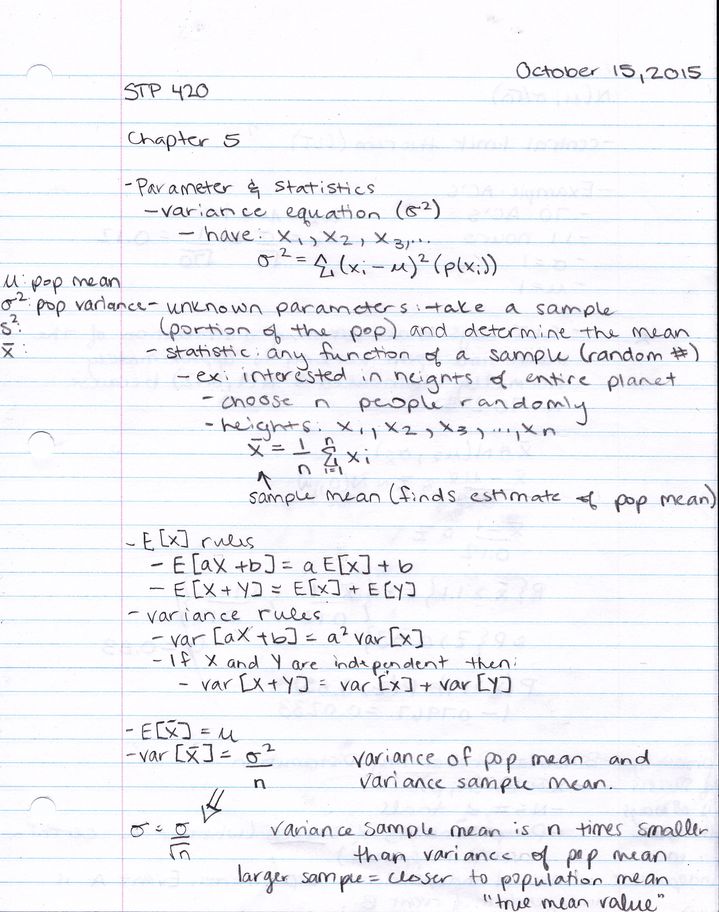 STP 420 - Week 9 Notes