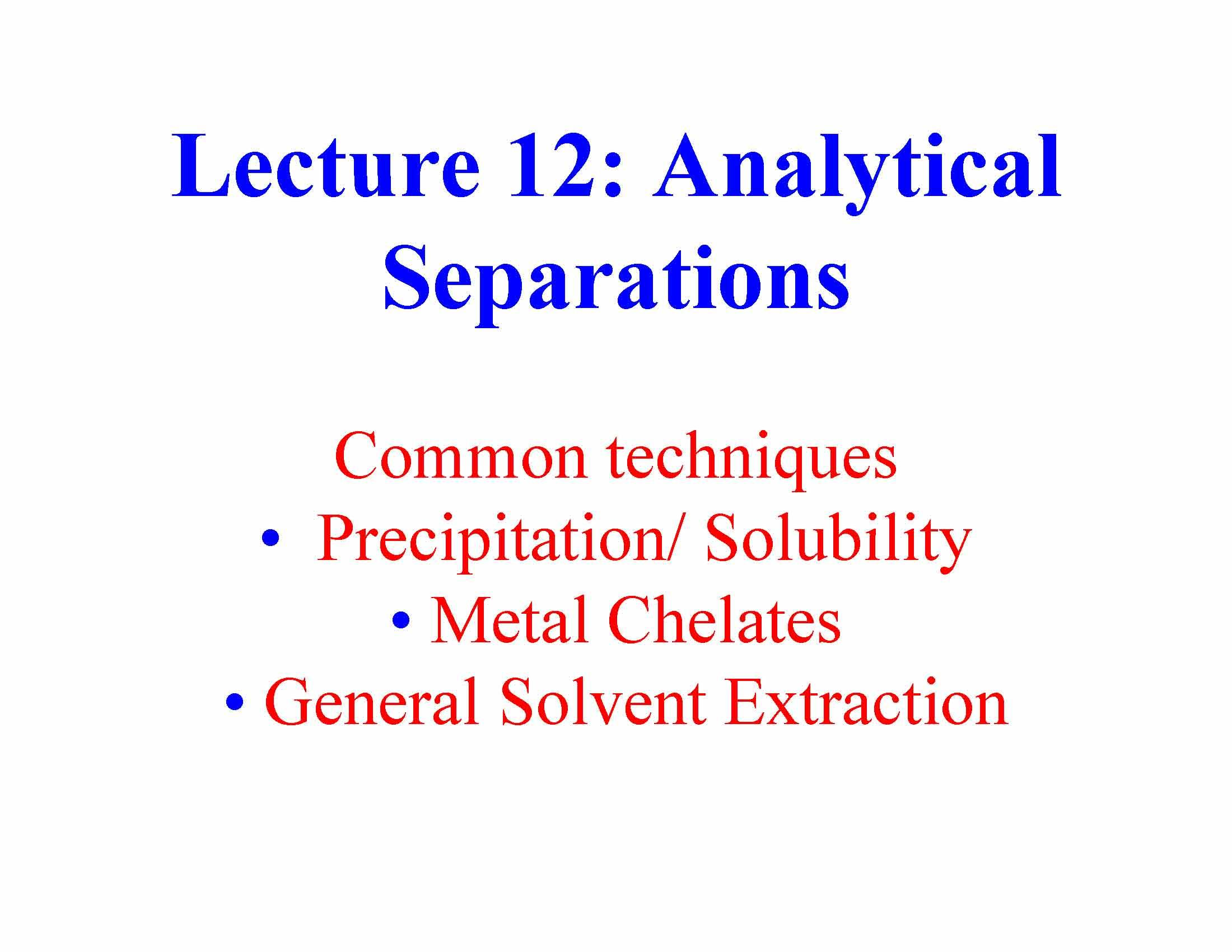ANALYTICAL CHEMISTRY