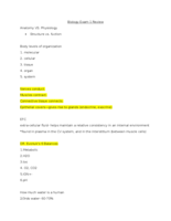 Biology 121 Exam 1