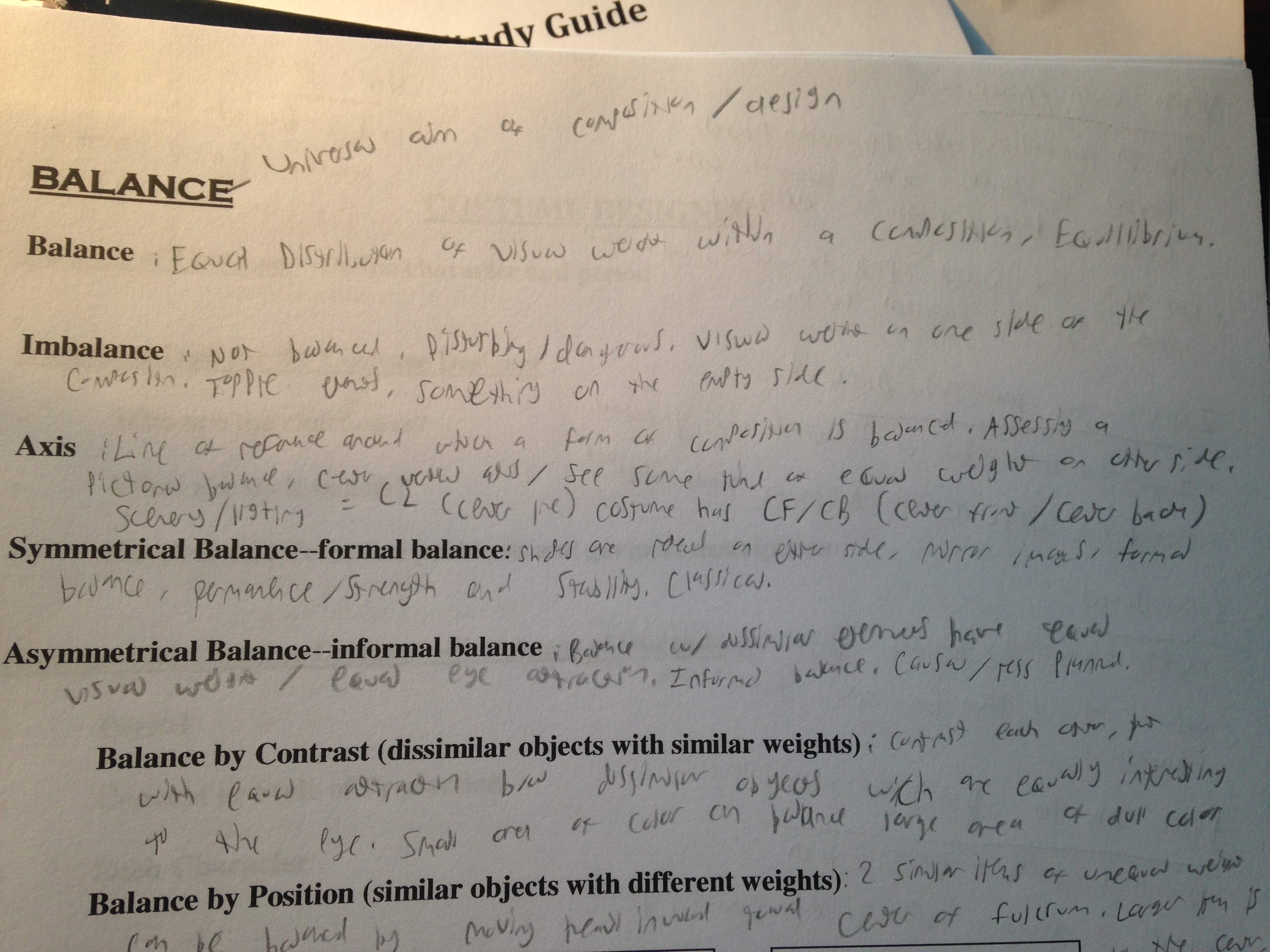 Balance notes