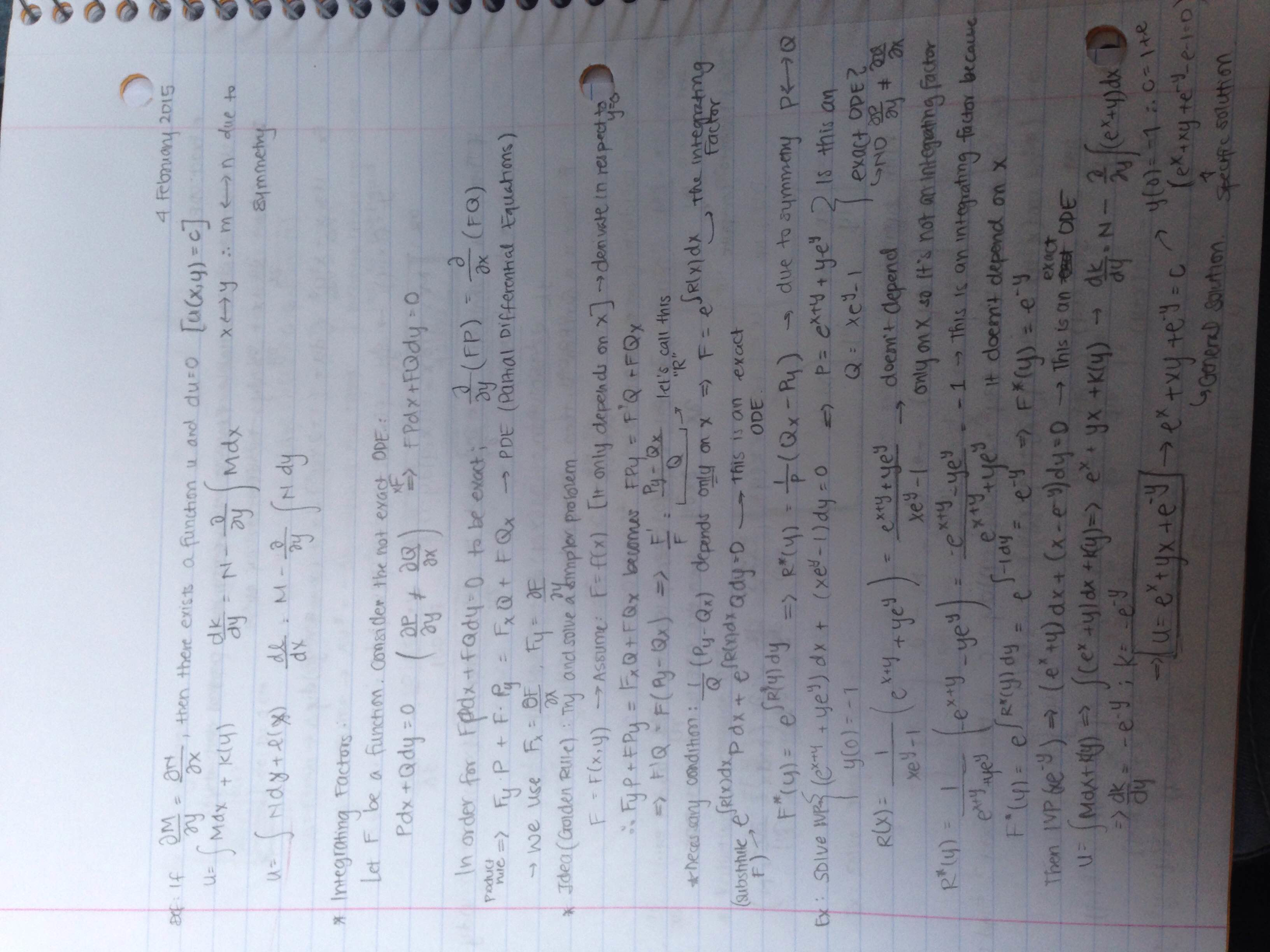 Integrating Factors and Linear ODE