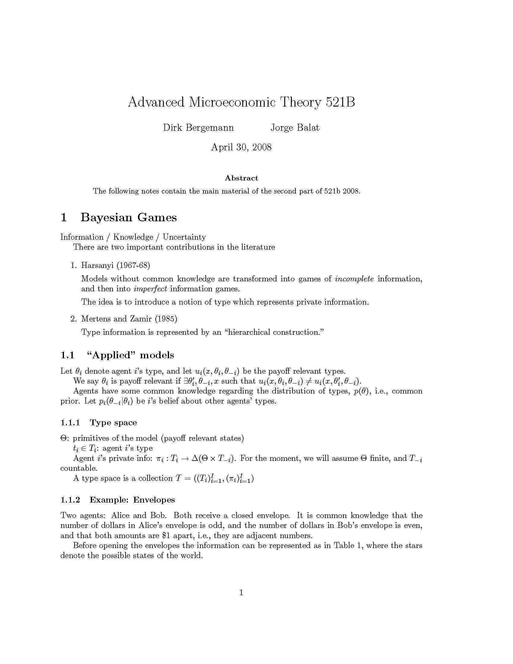 Adv Microeconomic Theory II