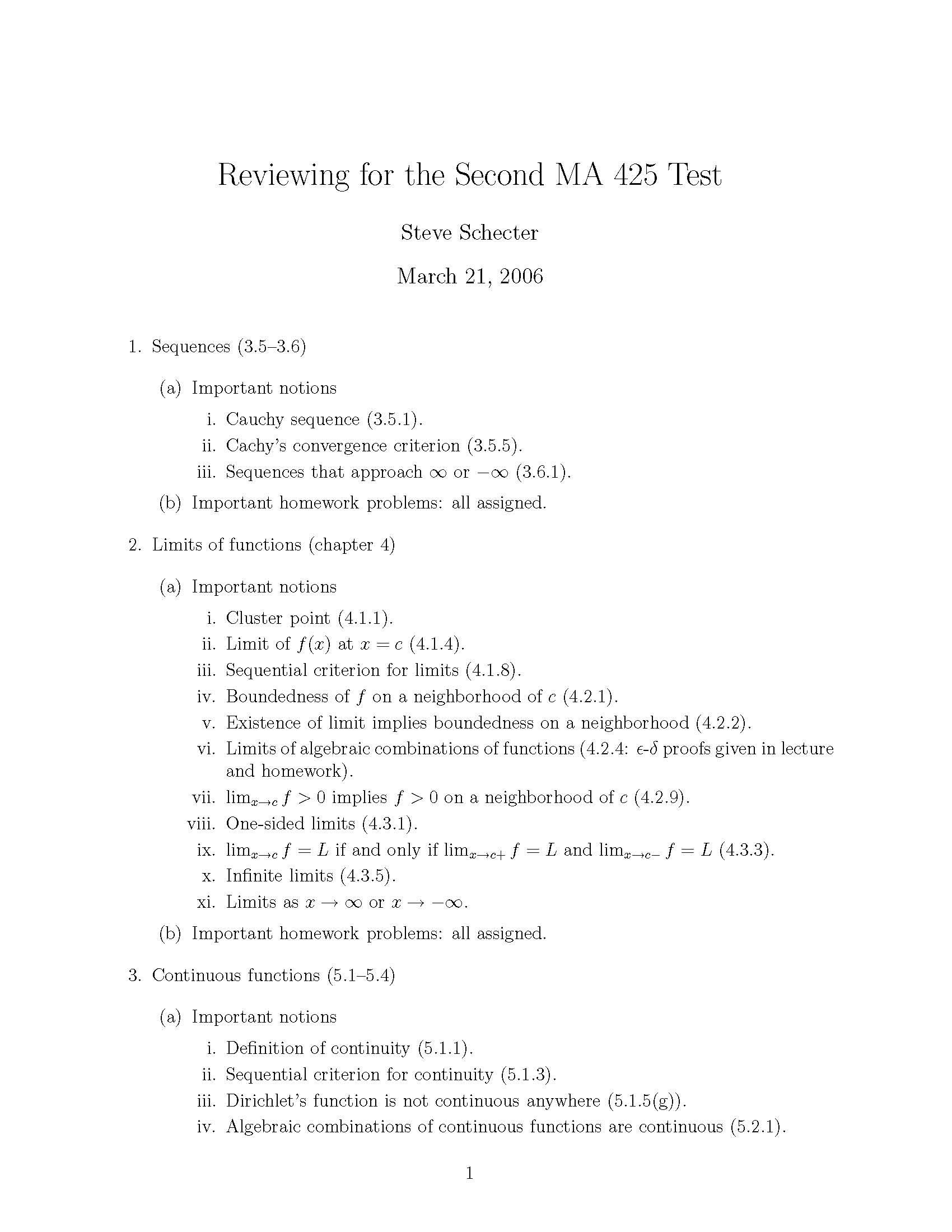 Mathematical Analysis I