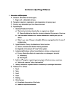 Introduction to Psychology: Week Four