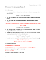 Discover the Universe Week 3