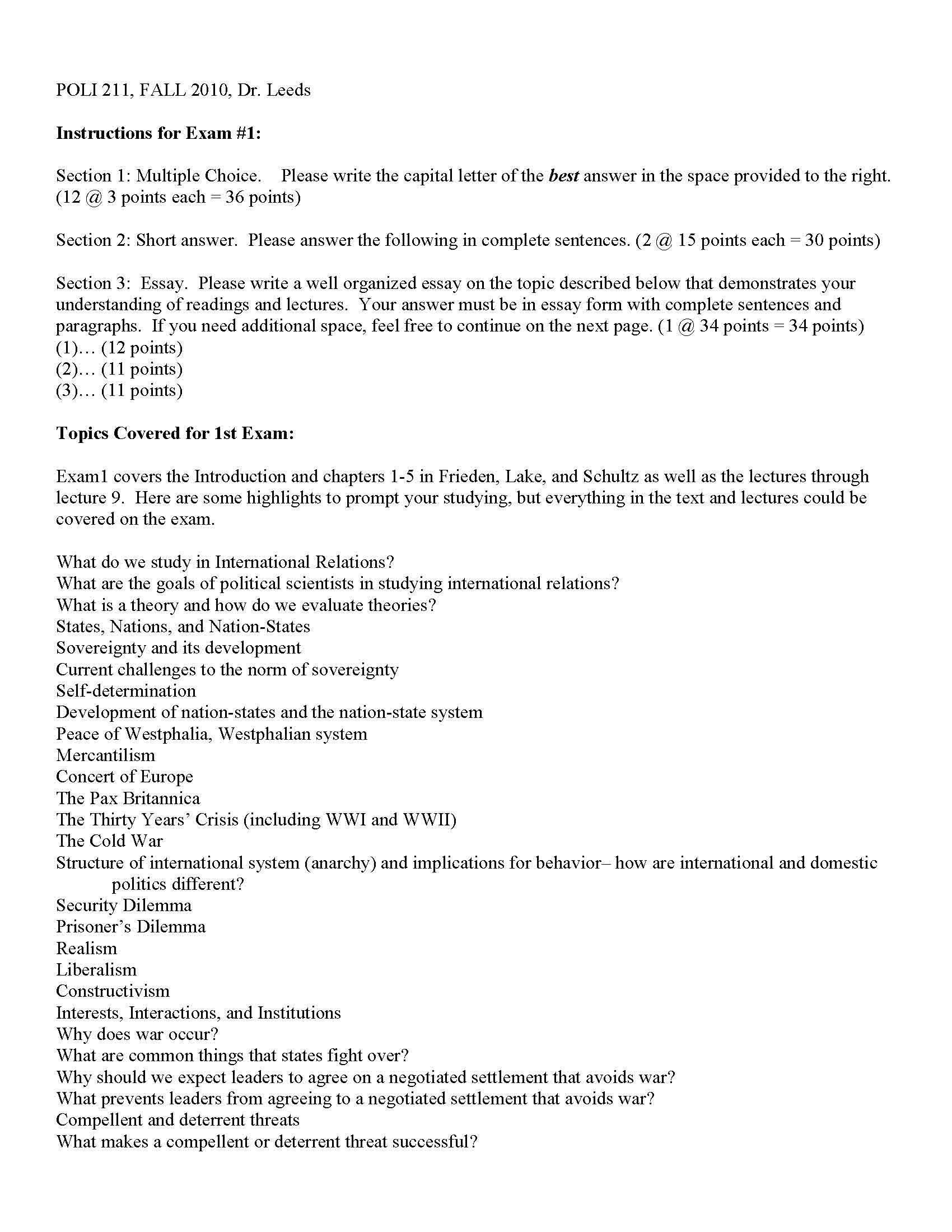 INTRODUCTION TO INTERNATIONAL RELATIONS