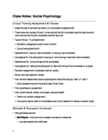 Attitudes & Persuasion Class Notes Continued