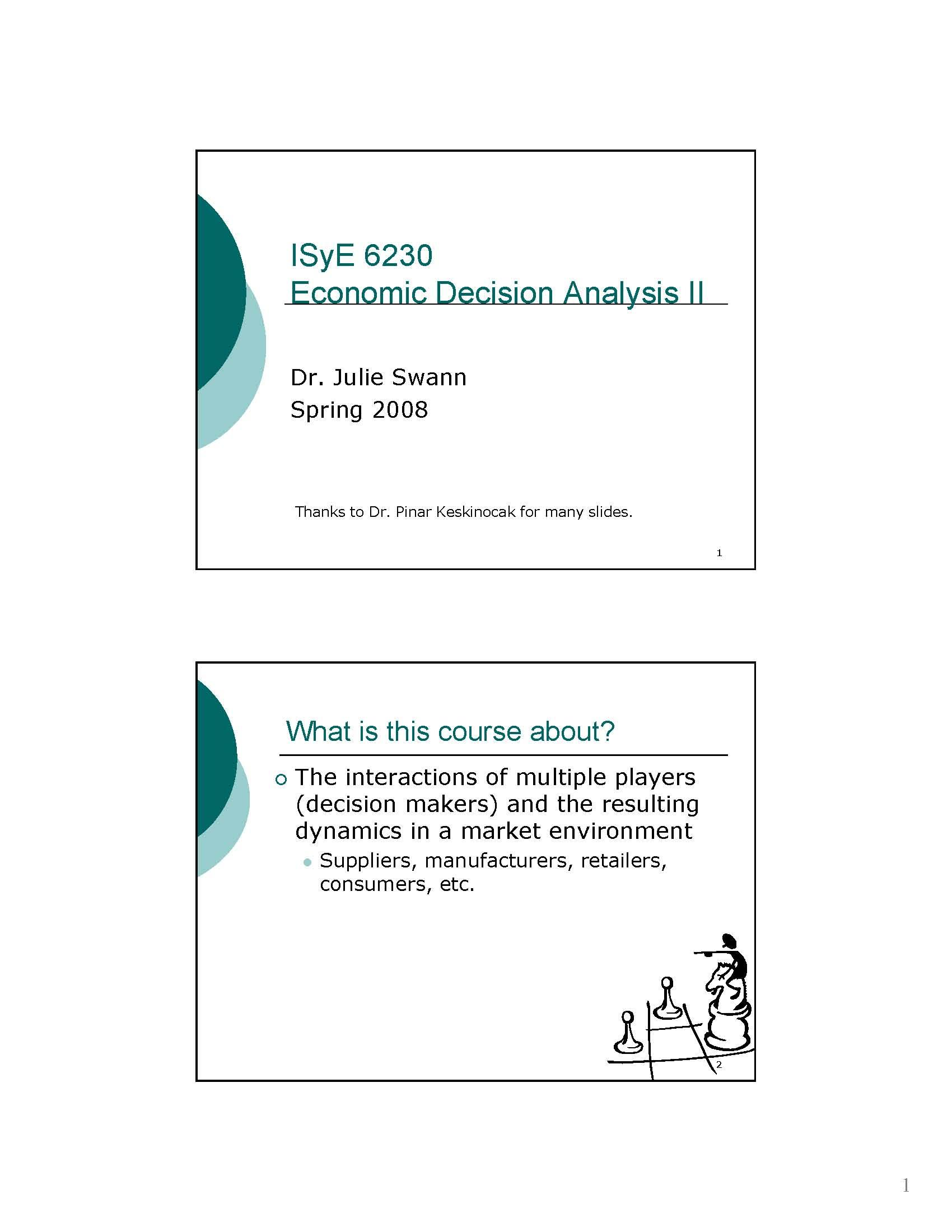 Economic Decision Analy