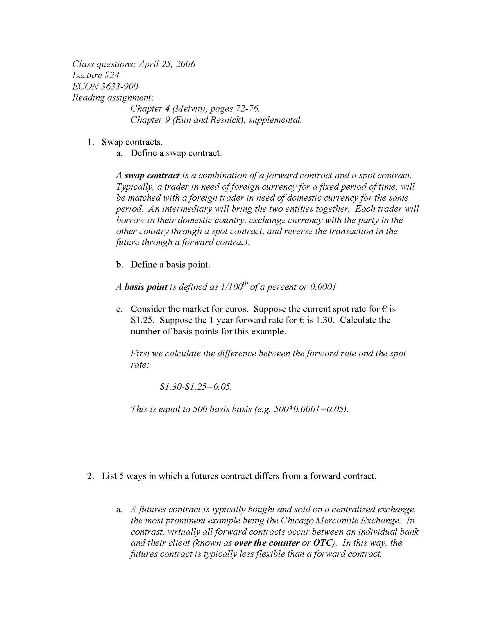 International Finance Theory and Problems