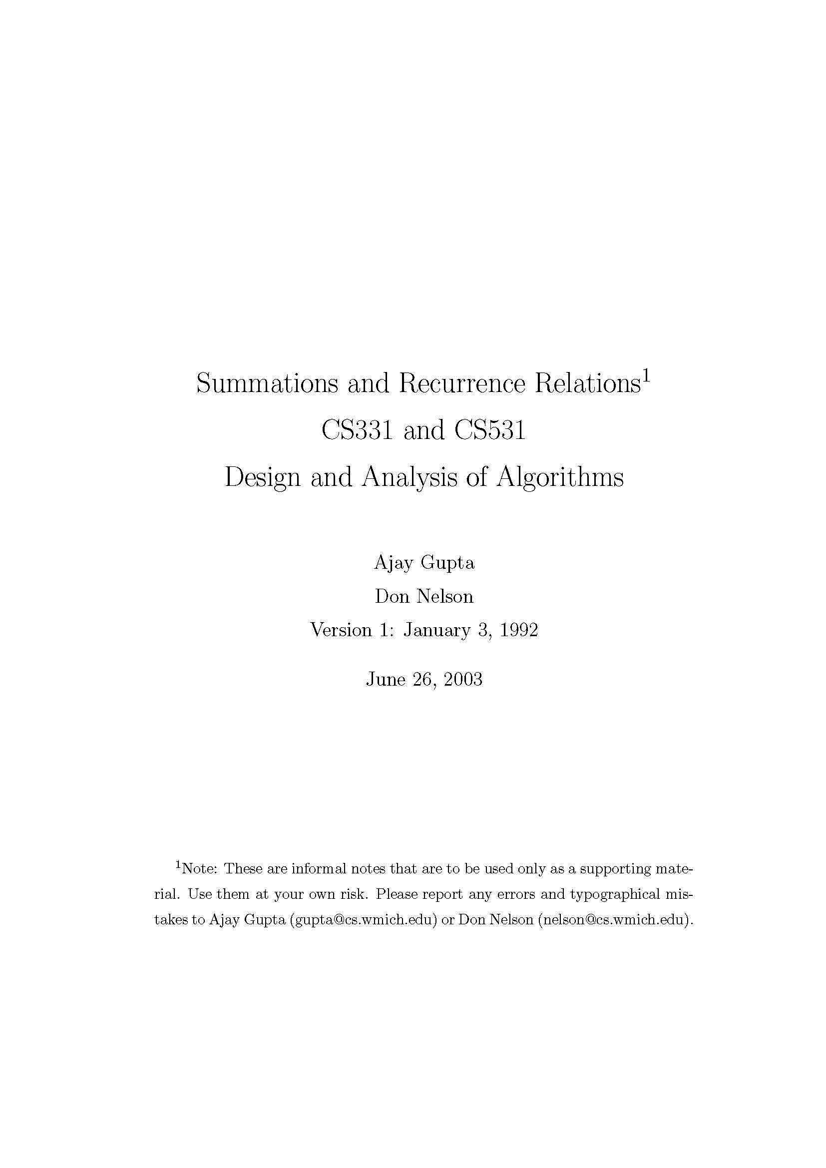 Dsgn & Analysis Of Algorithms