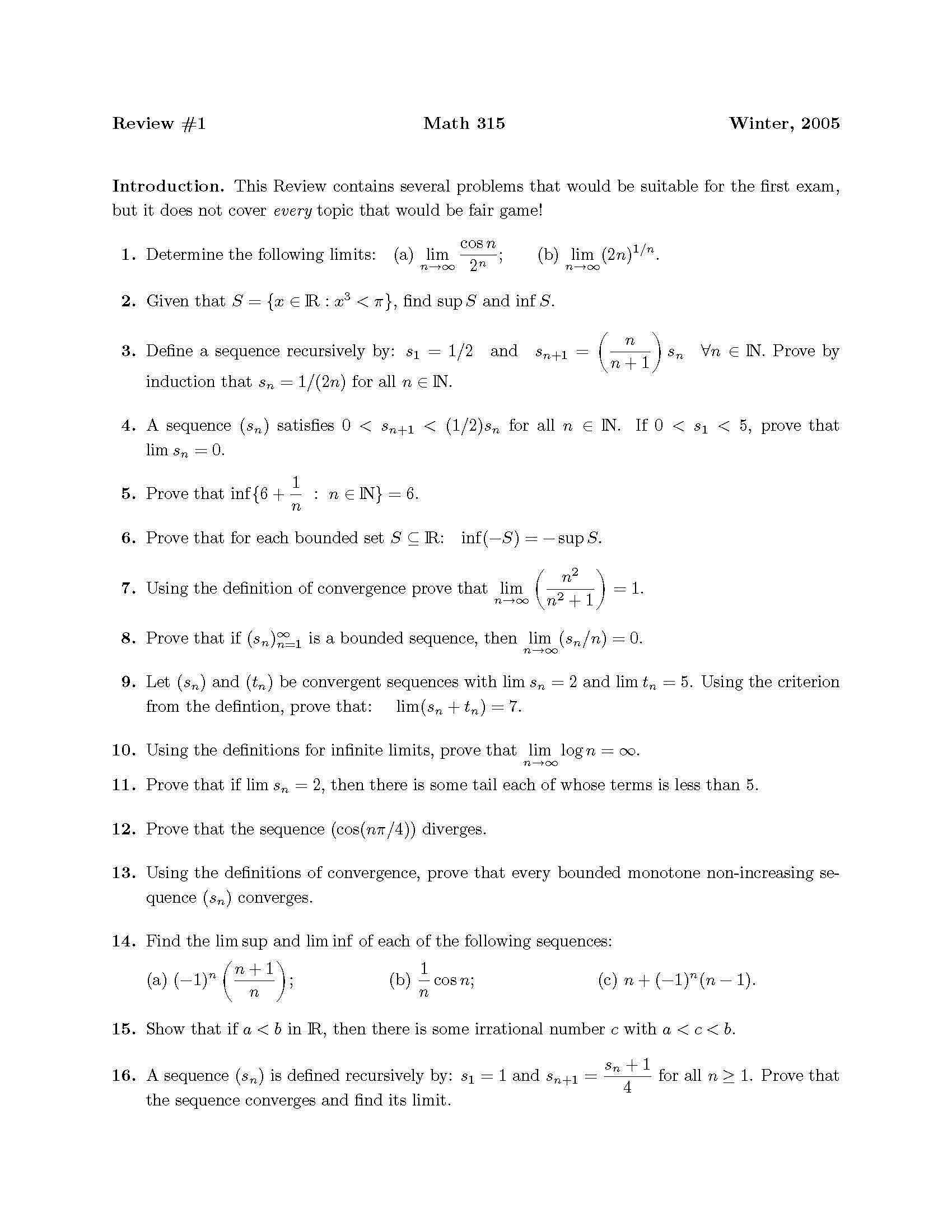 Elementary Analysis