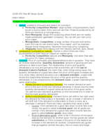 Econ 201 Study Guide for Test #2