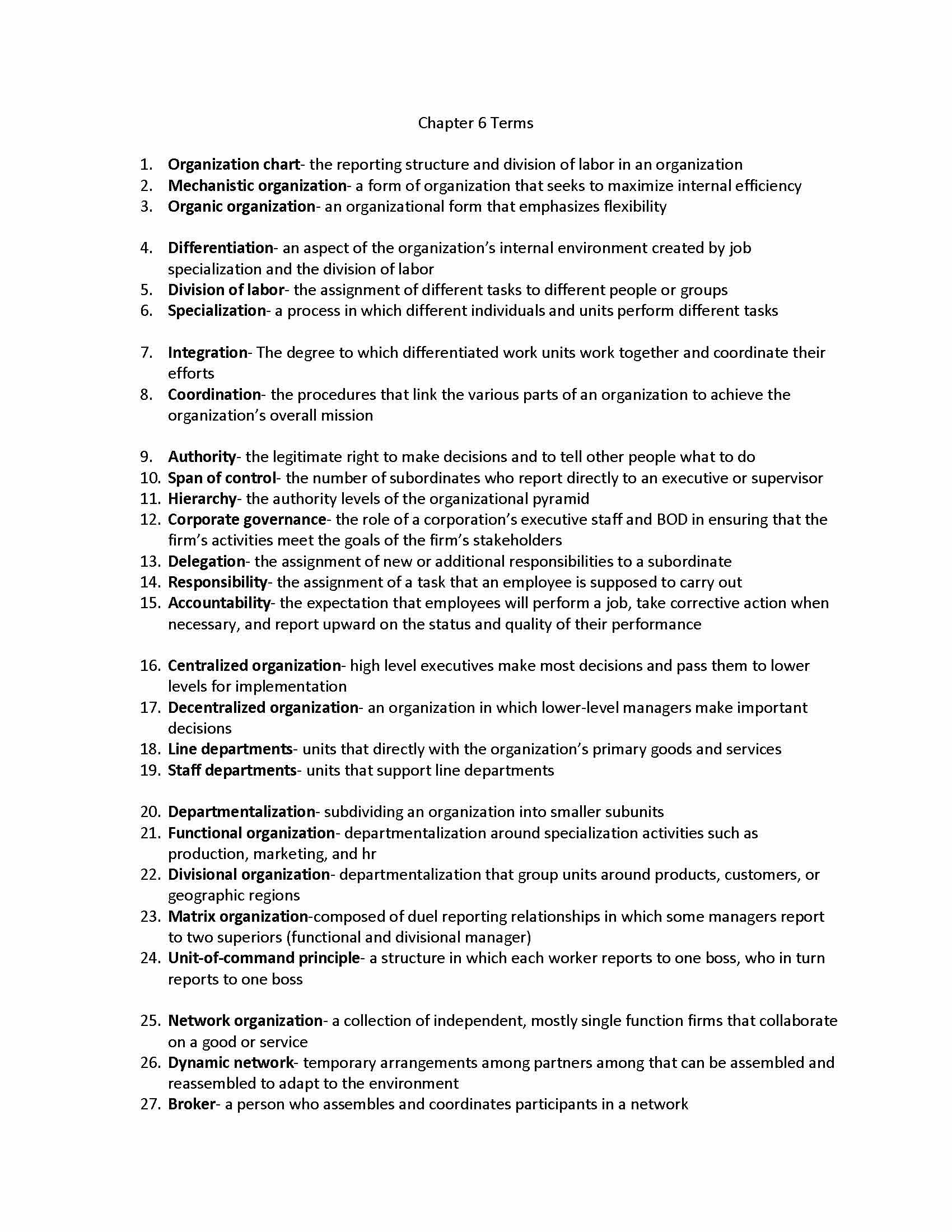 Principles of Organization and Management