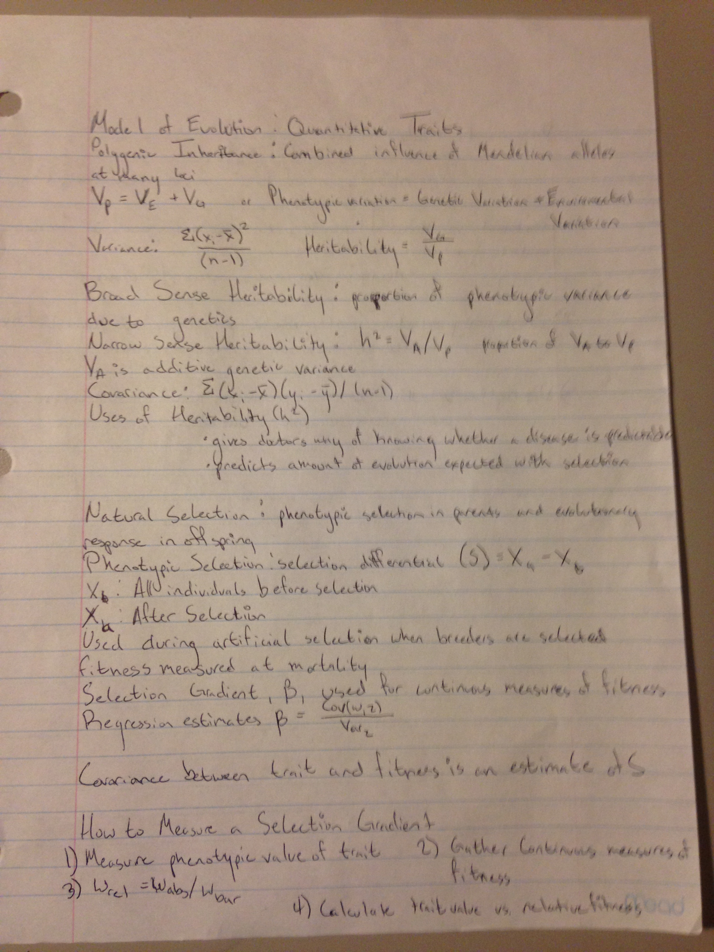 Models of Evolution: Quantitative Traits