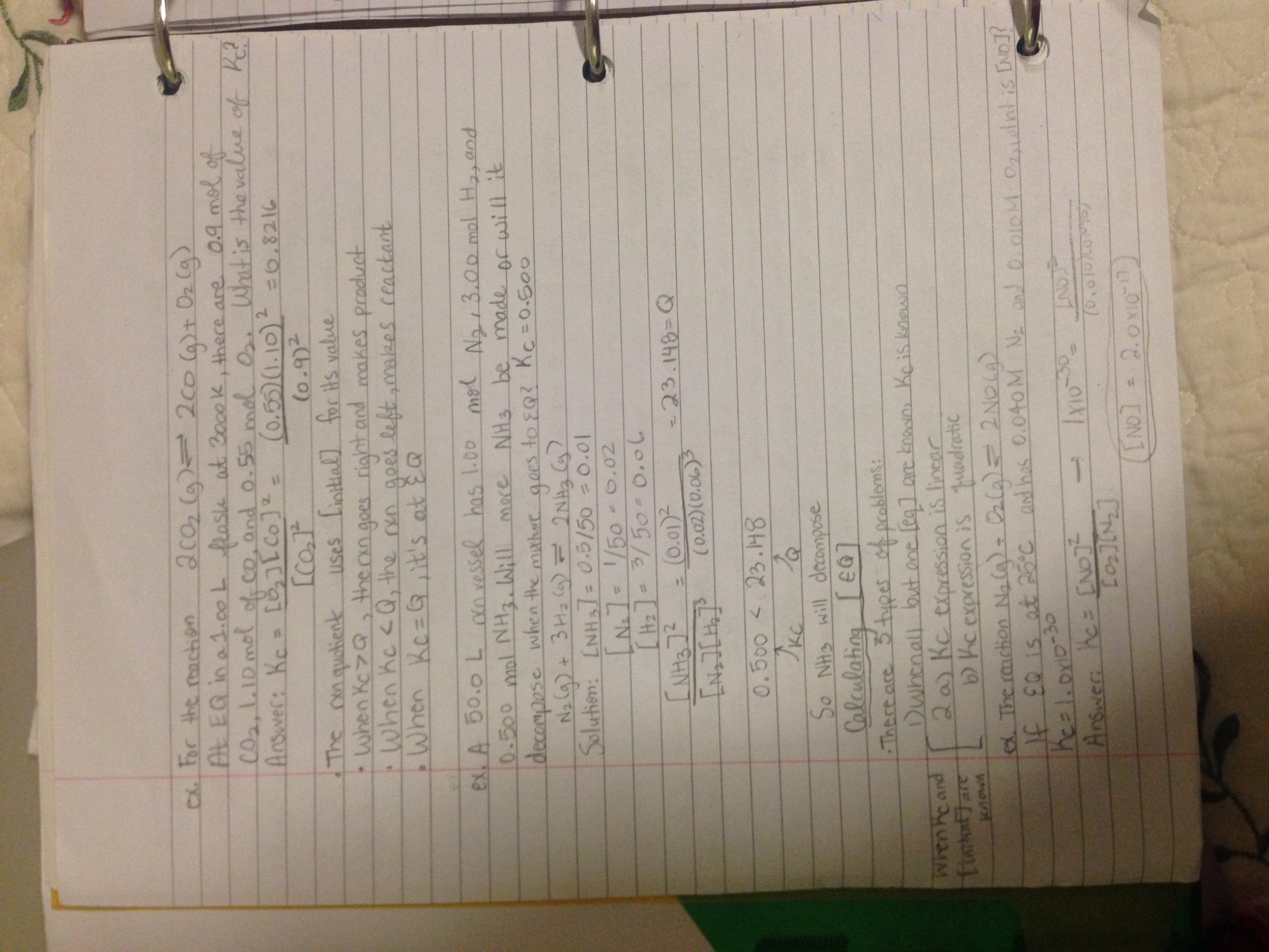 Chemistry, Dr. Barber Equilibrium notes