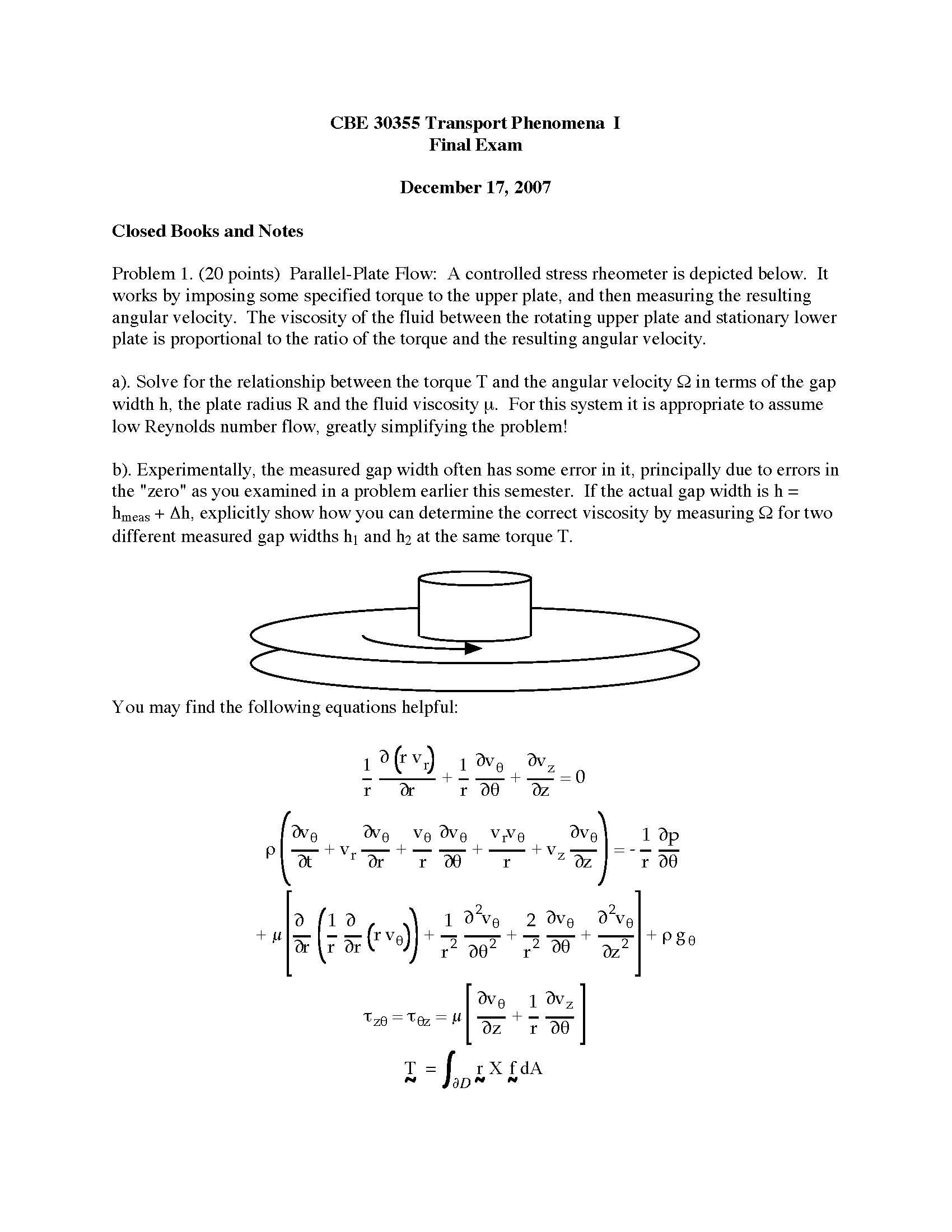 Transport Phenomena I