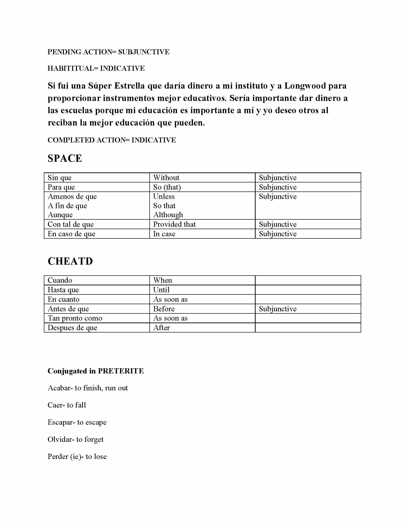 Intermediate I Spanish