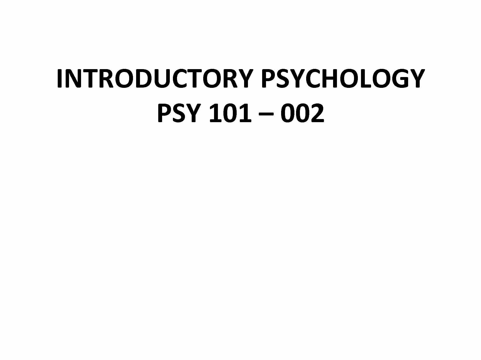 Introductory Psychology