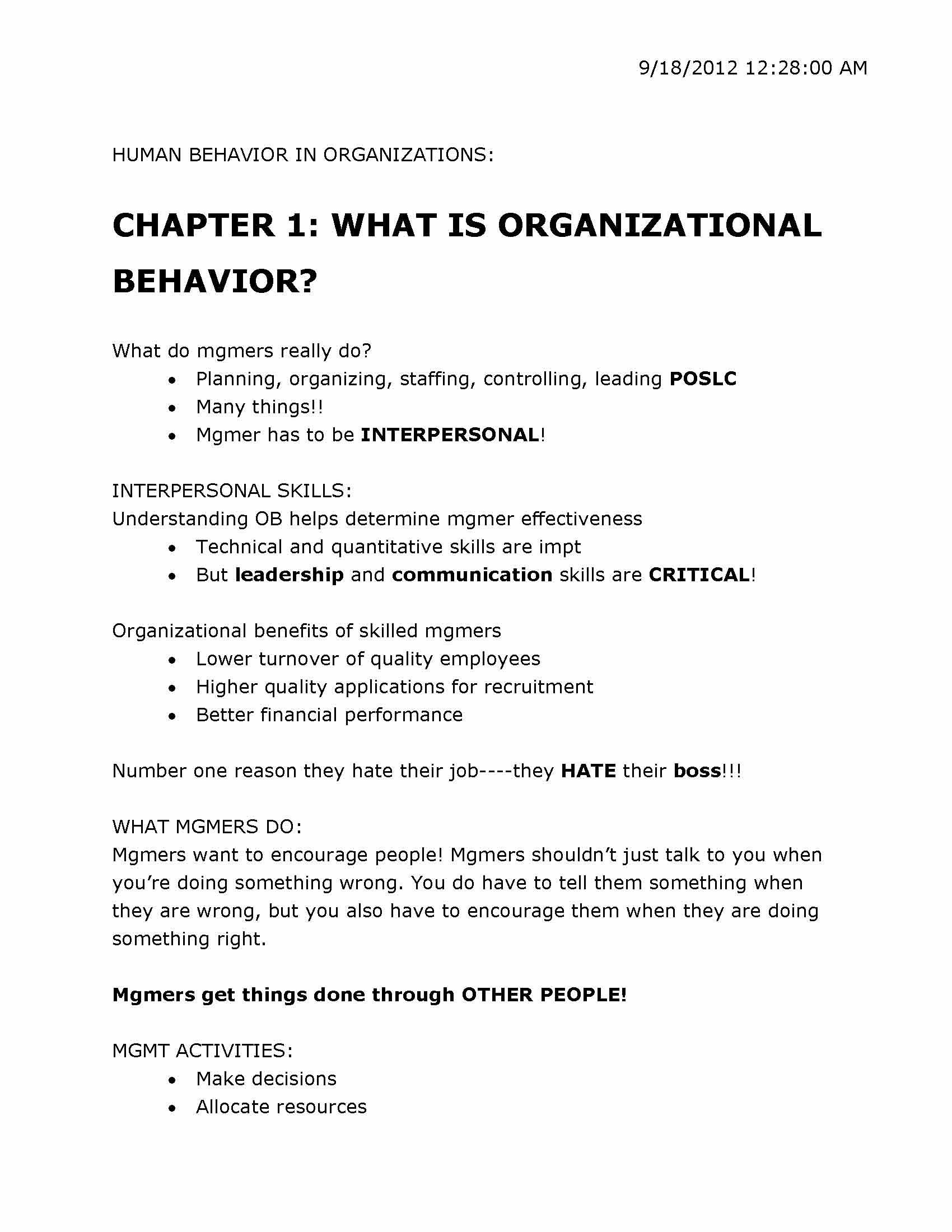 HUMAN BEHAV ORGANIZA