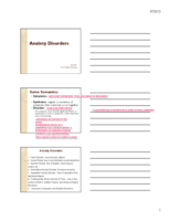 Anxiety Disorders