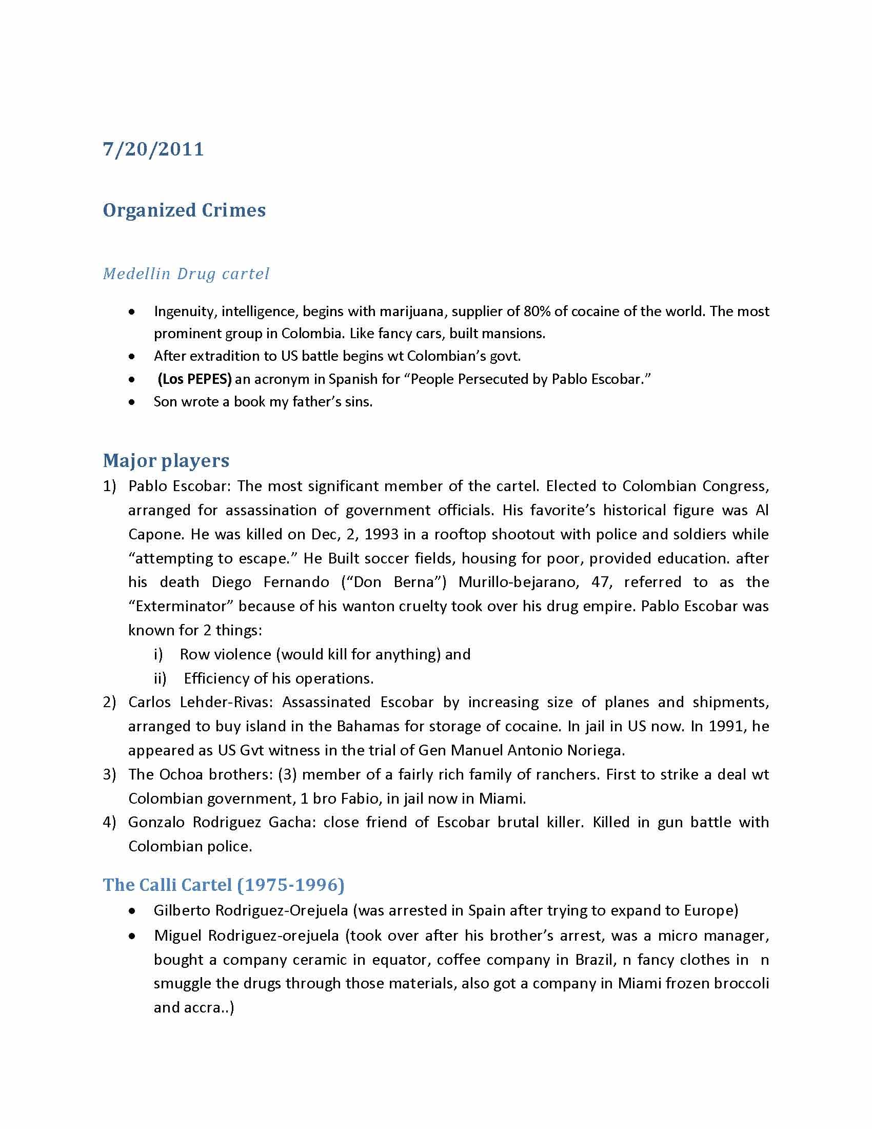 Orgzd Crime & Drug Business