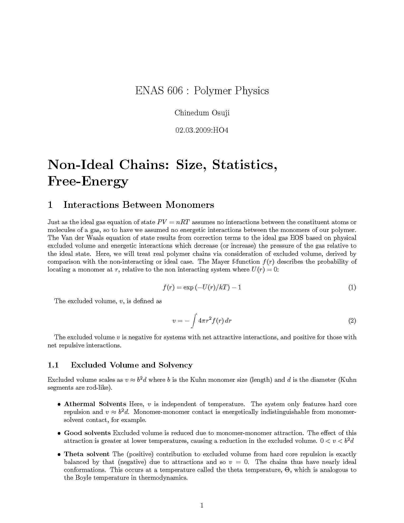 Polymer Physics