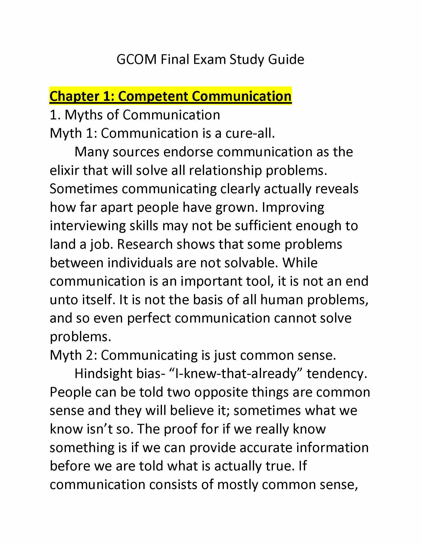 FUNDAMENTAL HUMAN COMMUNICATION GROUP PRESENTATIONS [C1HC]
