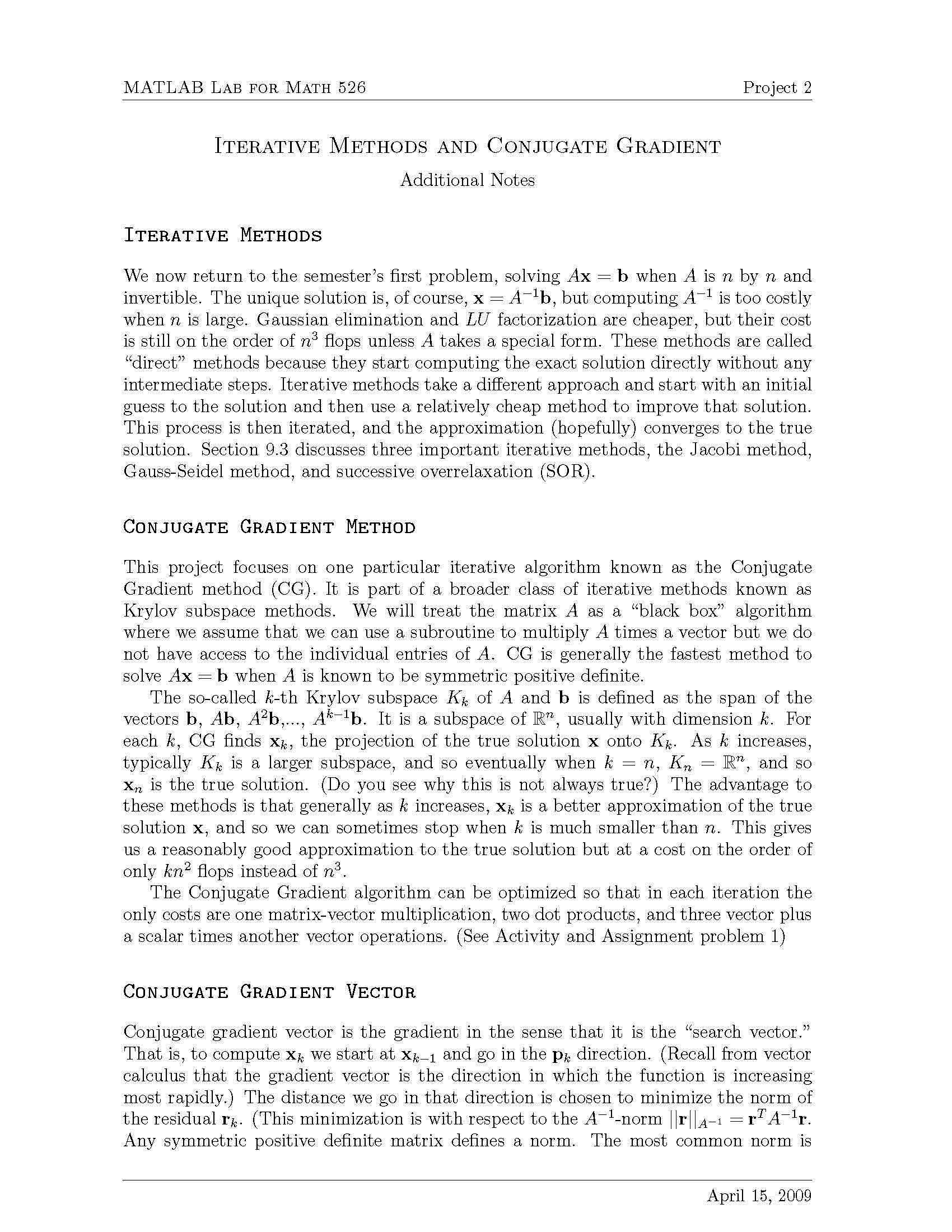NUMERICAL LINEAR ALGEBRA