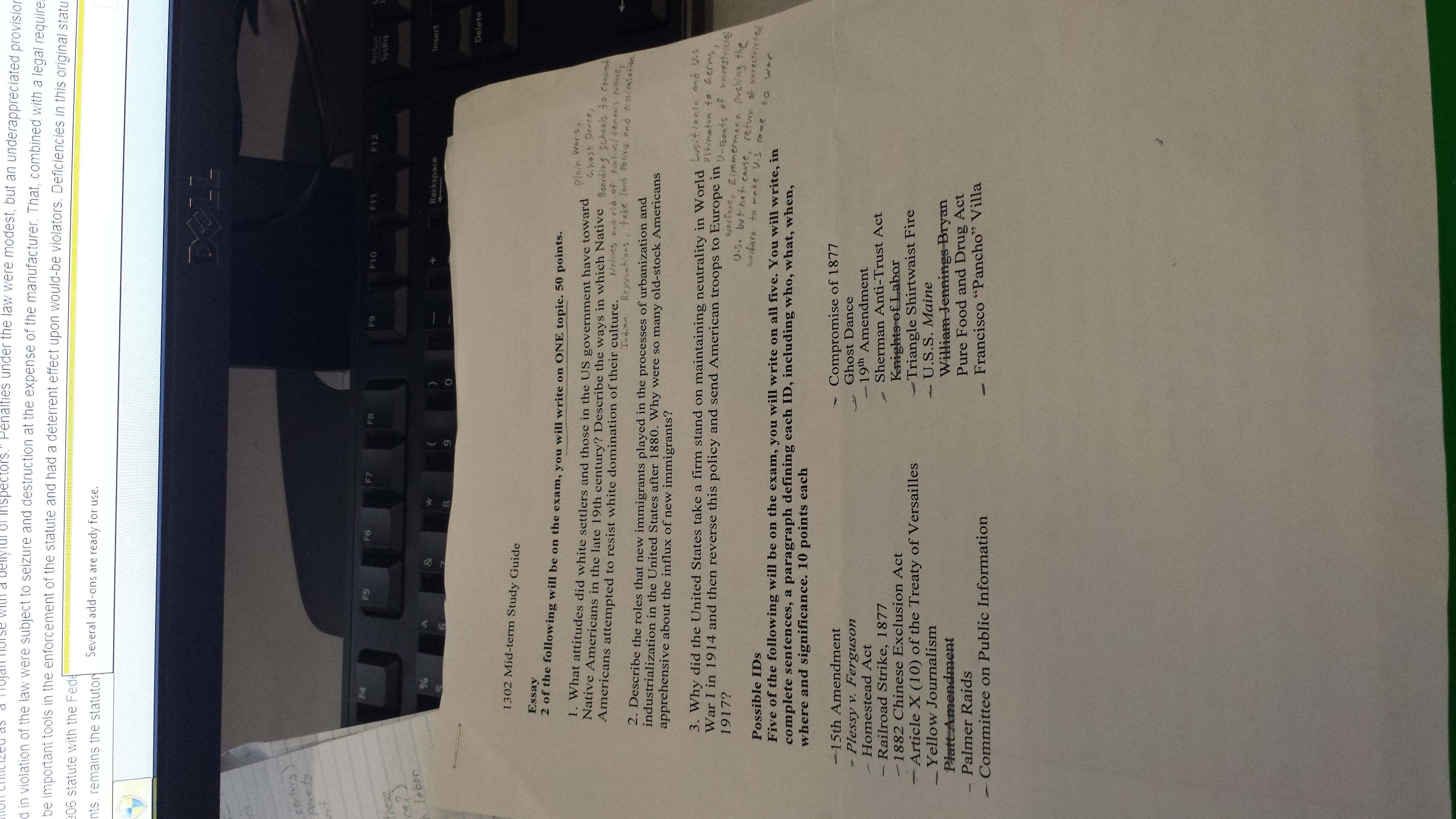 Hist 1302 Mid-term Study Guide