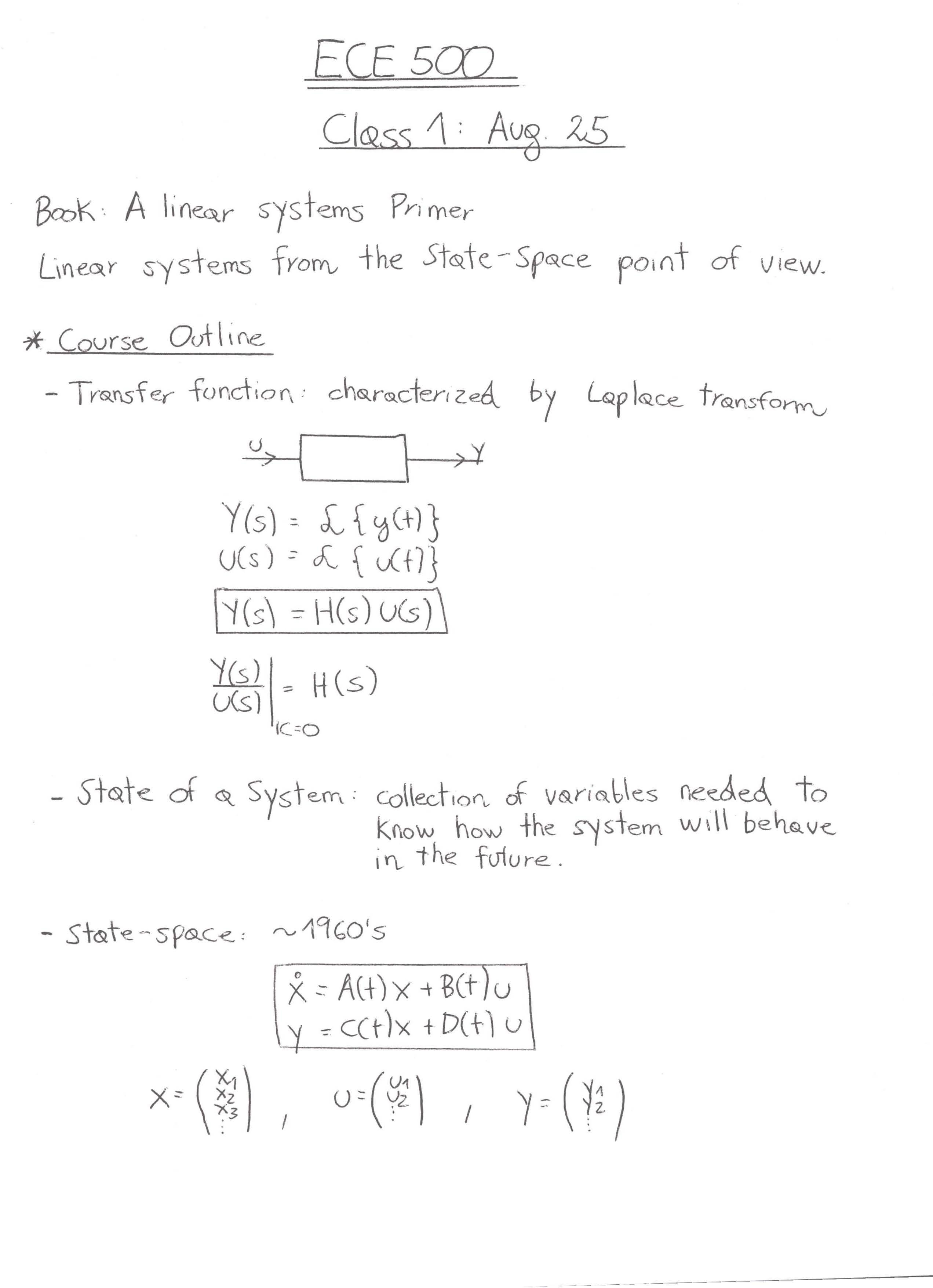 Theory of Linear Systems