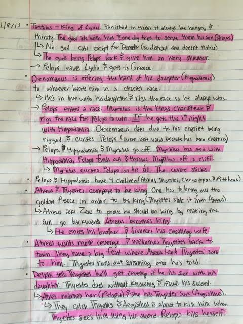 Tantalus to the end of the Trojan War