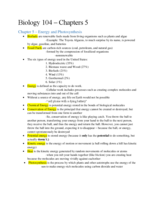 BIO 104 - Chapter 5 and 6 Notes