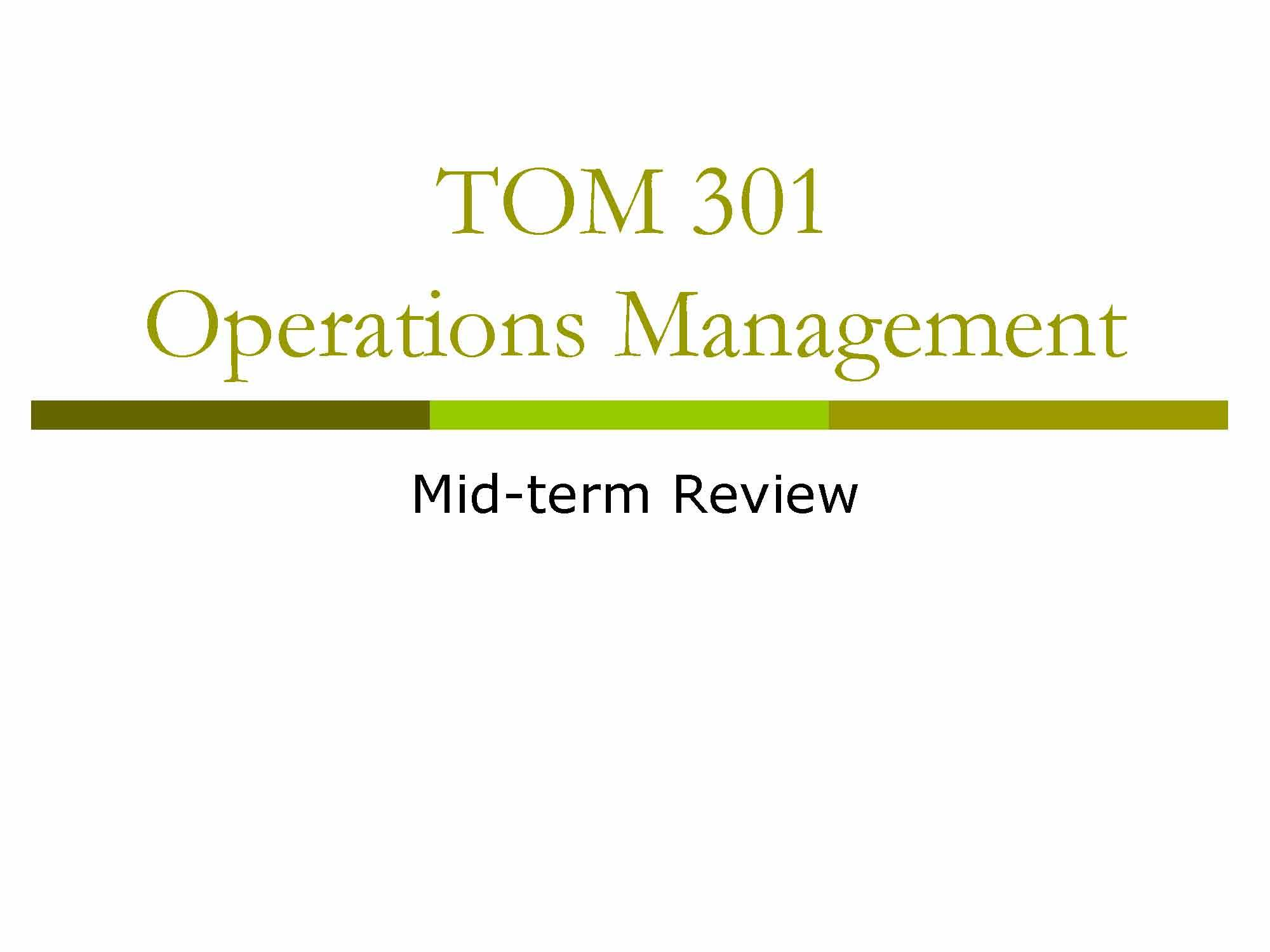 Operations Management