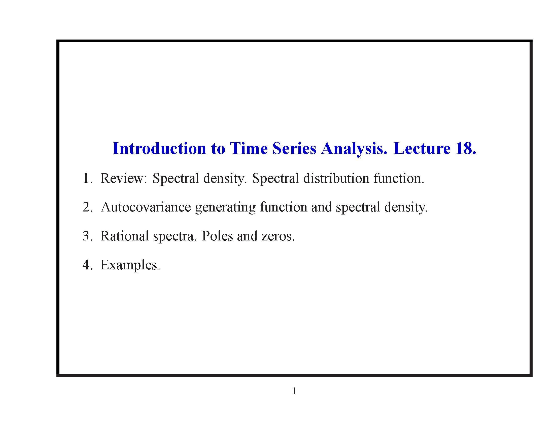 Introduction to Time Series