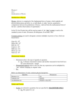 Introduction and One Dimensional Analysis 