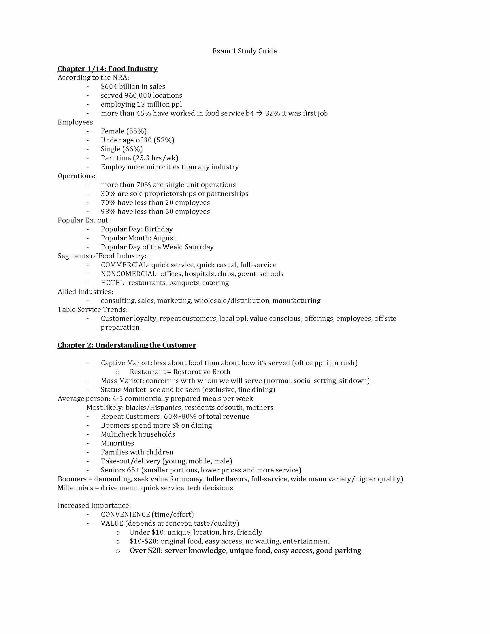 Food and Beverage Management