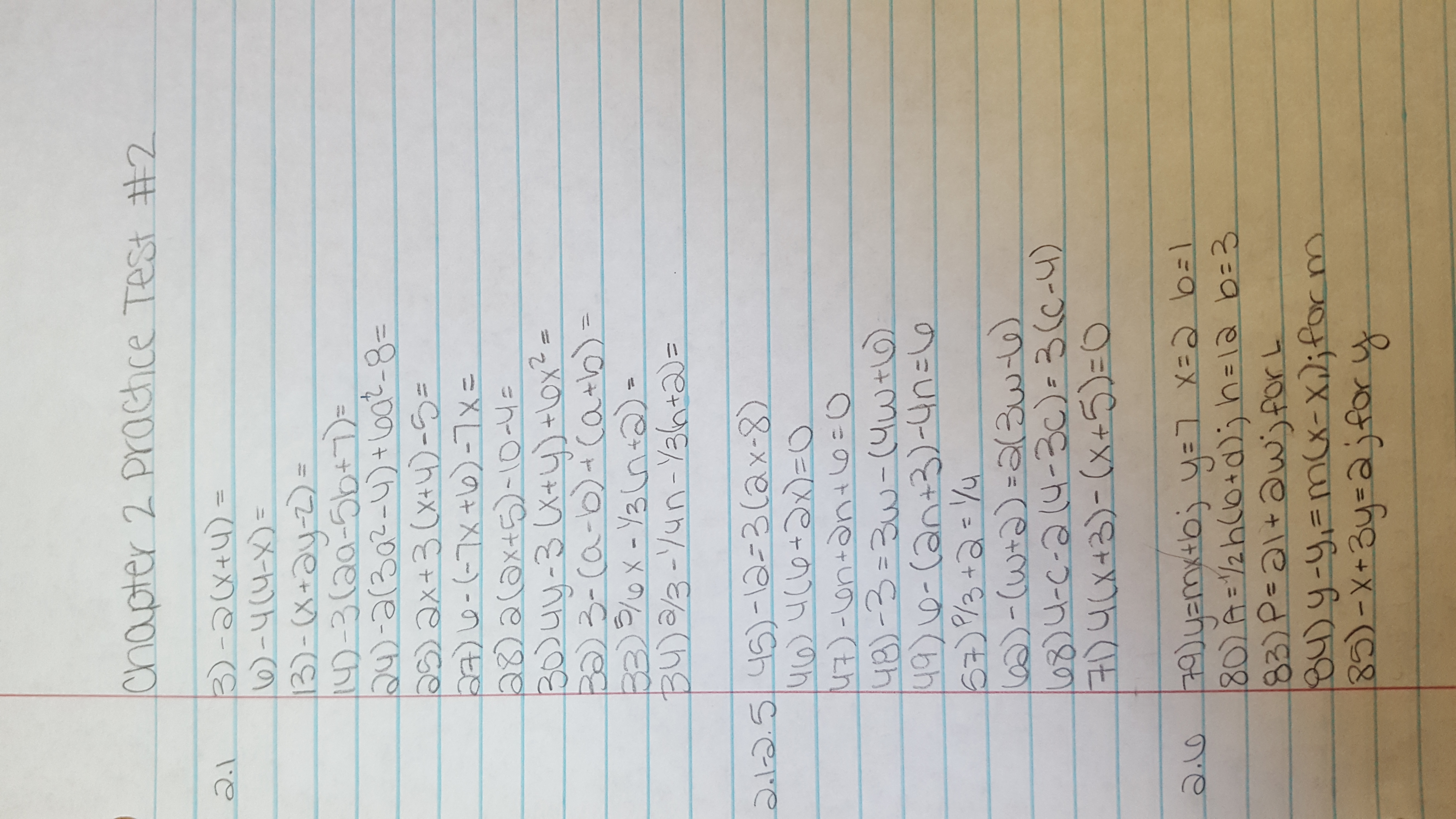 Chapter 2 Practice Test