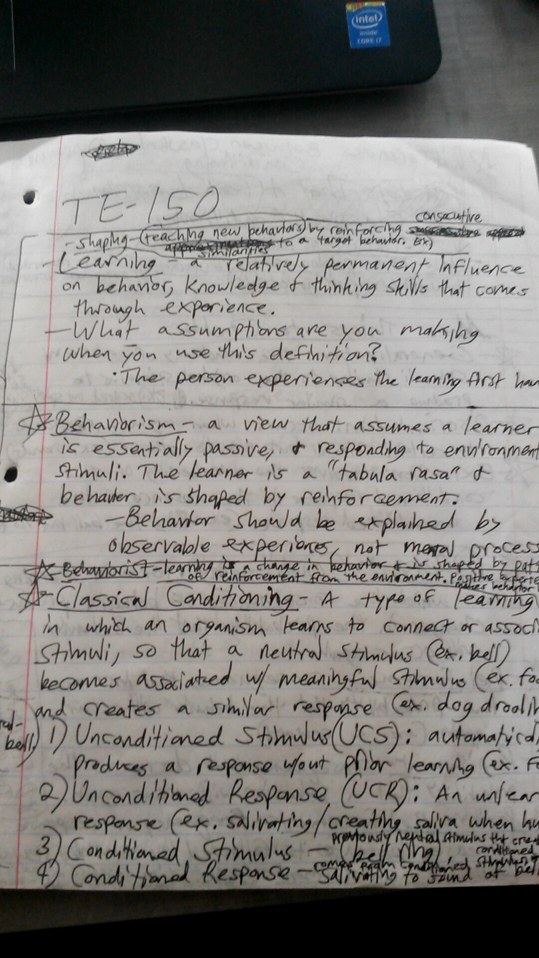 TE-150--Reflections on Learning WEEK 1 NOTES