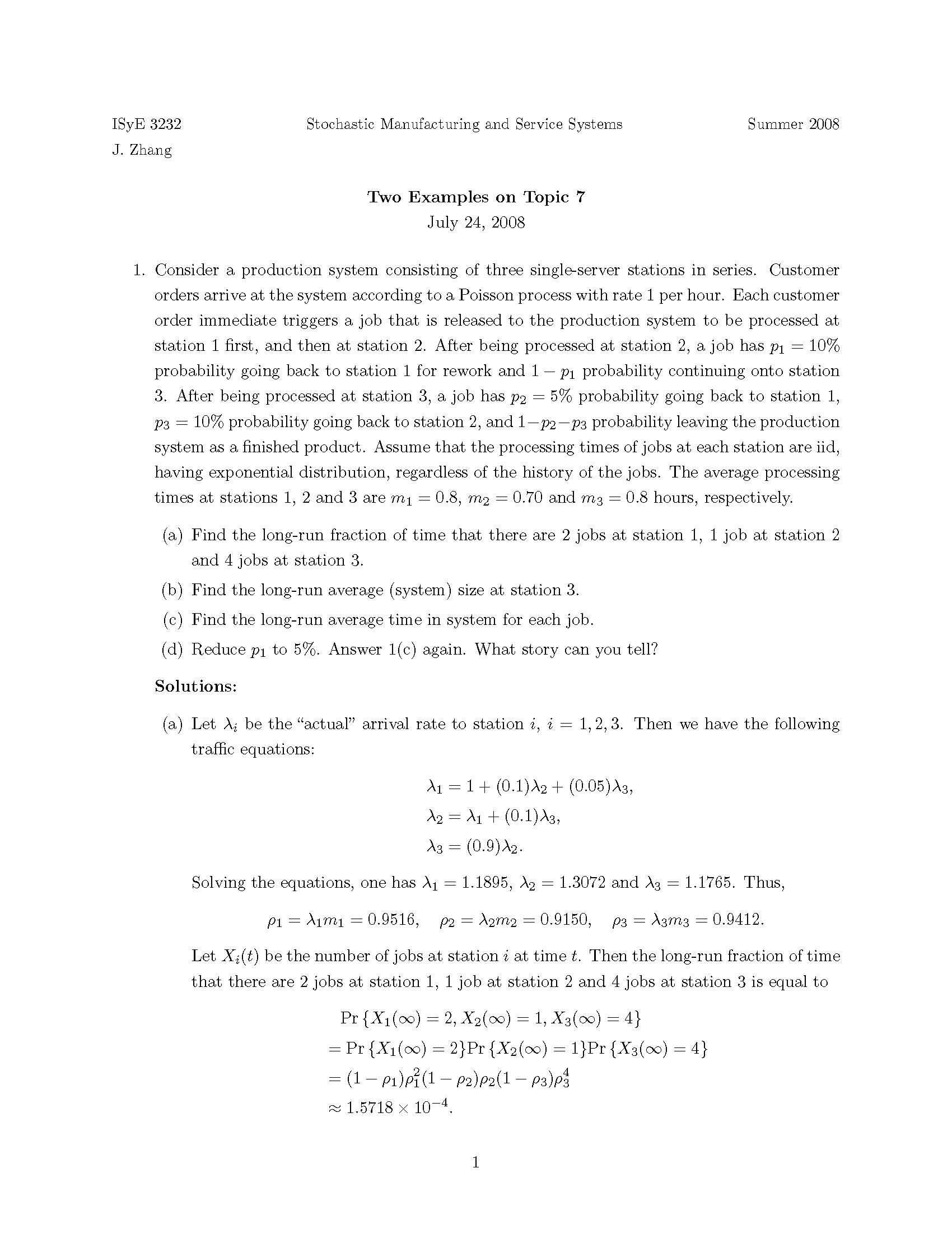 Stochastic Mfg&Serv Sys